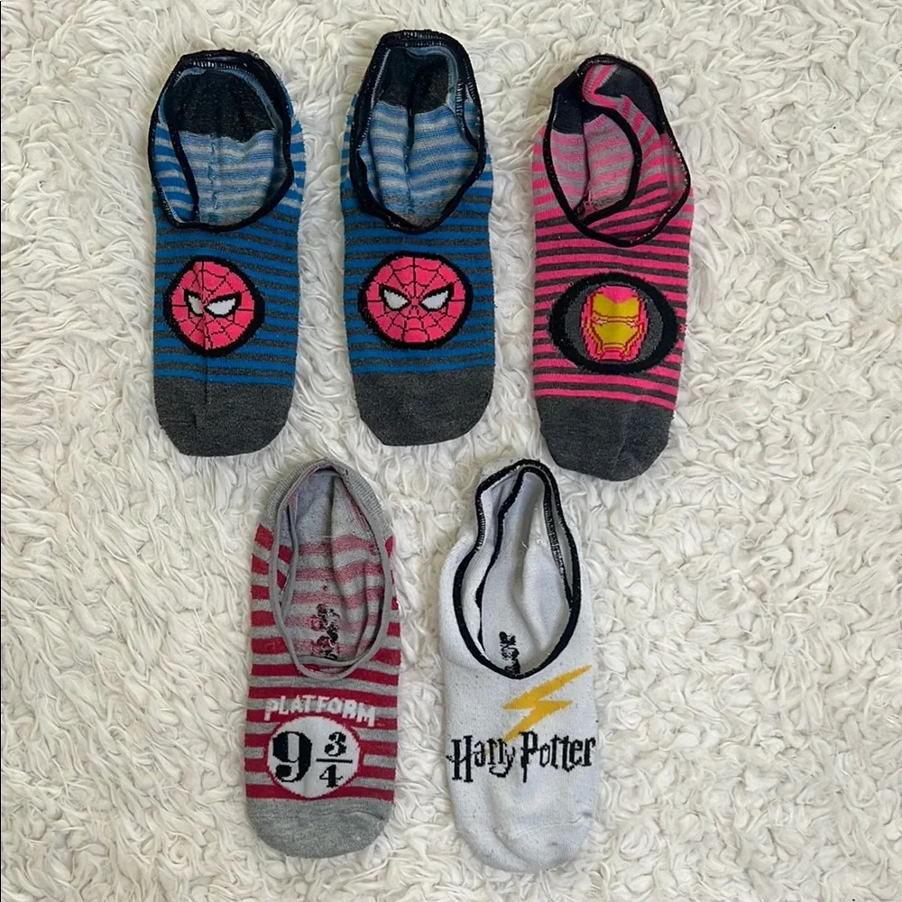 Character Womens Socks No Show Harry Potter Marvel